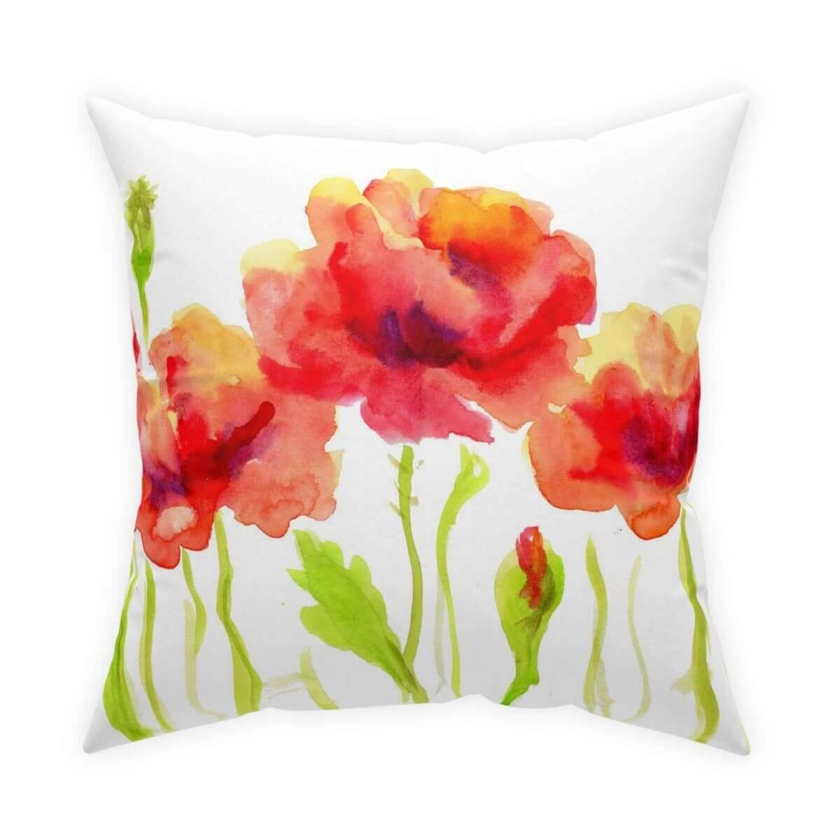 Poppies Broadcloth Pillow (1Pc. Various Sizes) - Hearth Home & Living