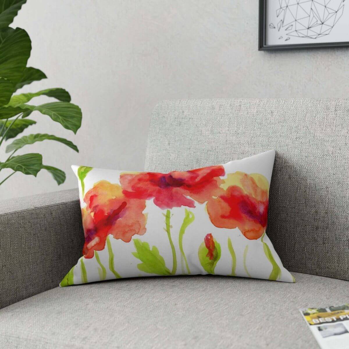 Poppies Broadcloth Pillow (1Pc. Various Sizes) - Hearth Home & Living