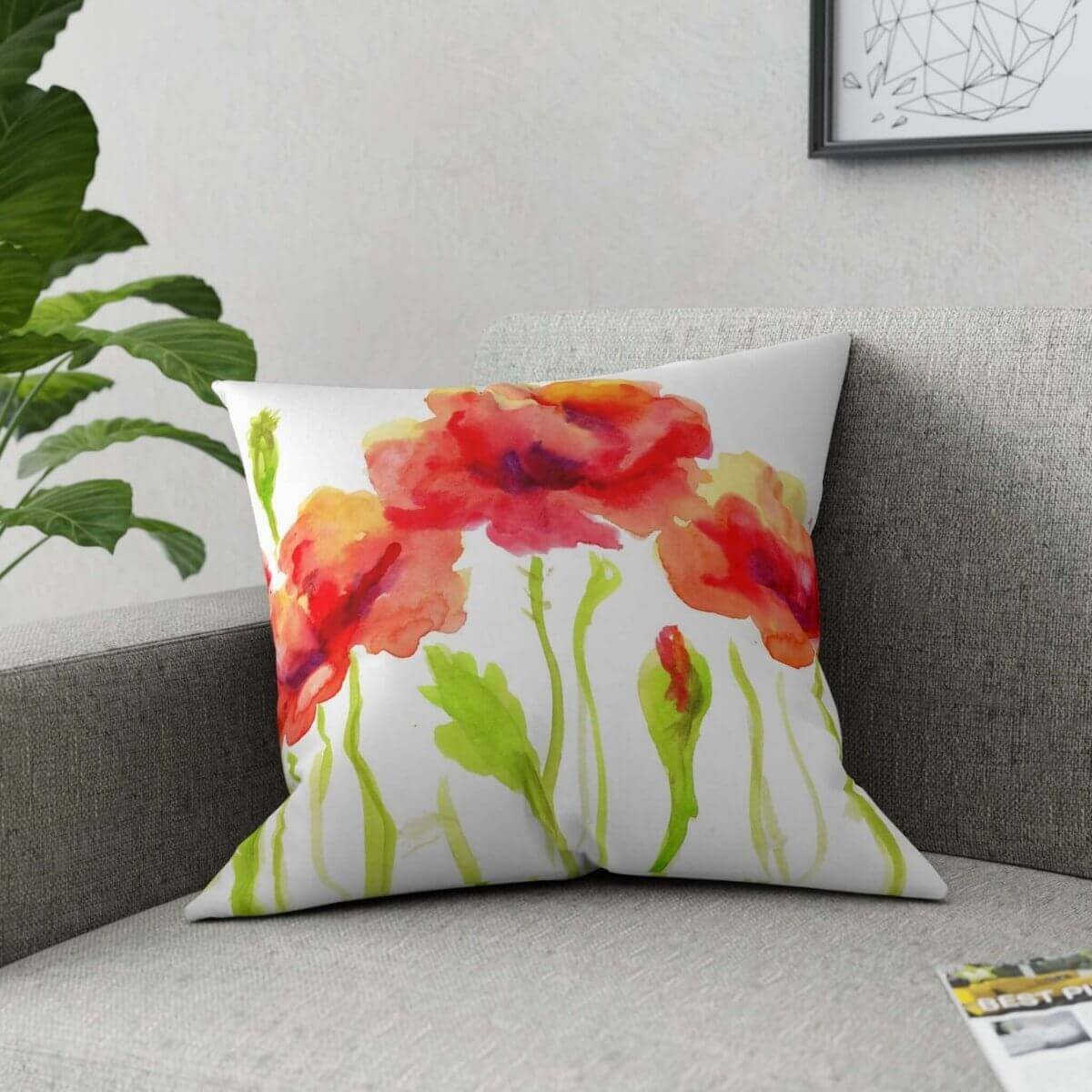 Poppies Broadcloth Pillow (1Pc. Various Sizes) - Hearth Home & Living