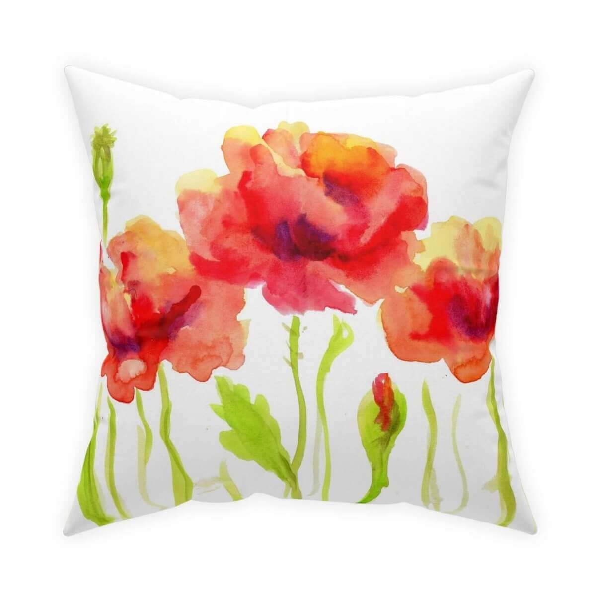 Poppies Broadcloth Pillow (1Pc. Various Sizes) - Hearth Home & Living