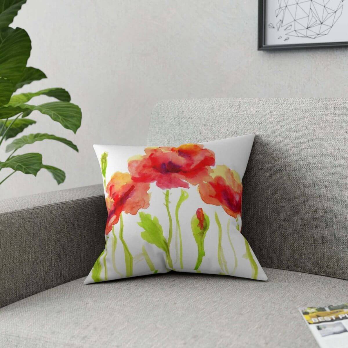 Poppies Broadcloth Pillow (1Pc. Various Sizes) - Hearth Home & Living