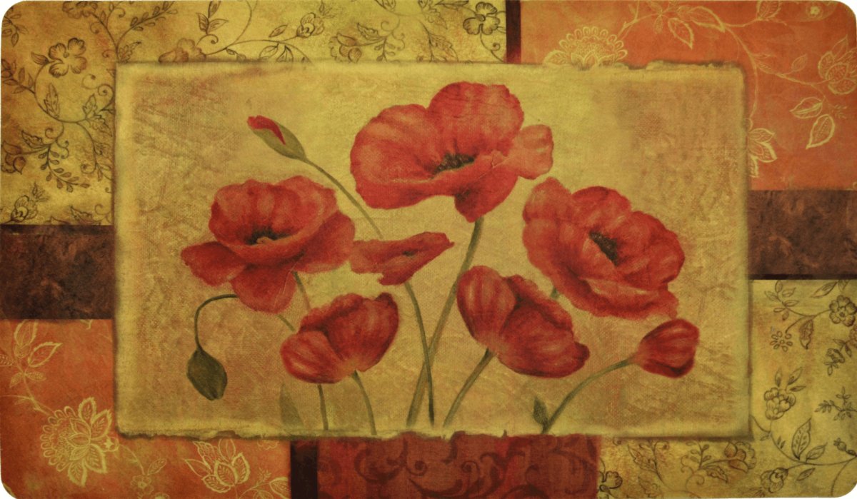 Premium Poppy Themed Kitchen Comfort Mats 2 - Pack - Hearth Home & Living