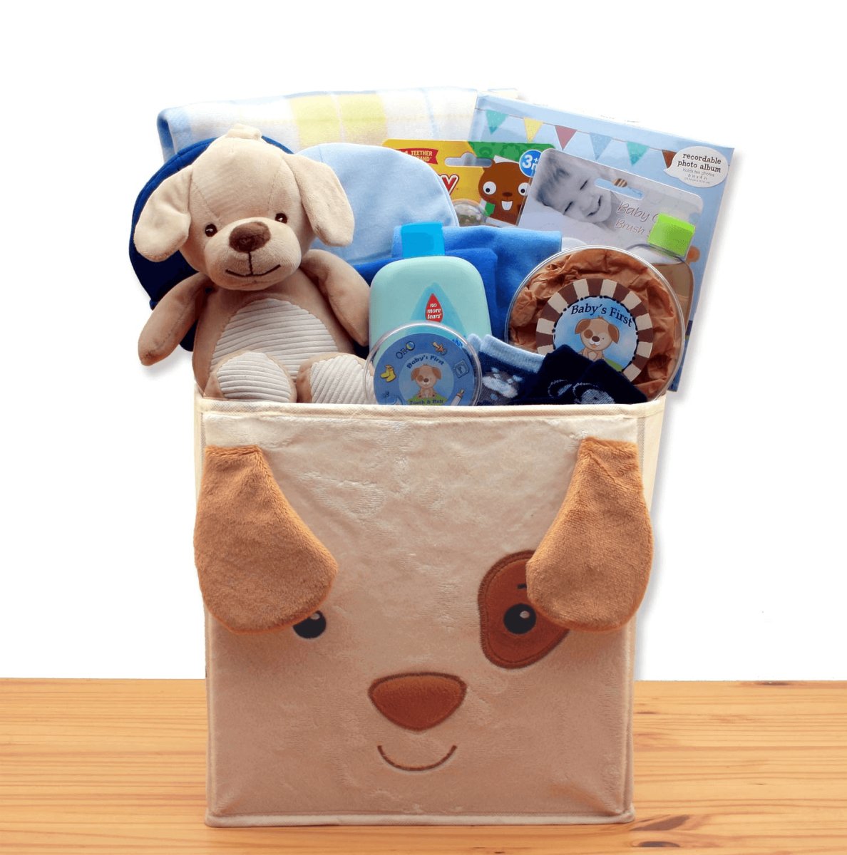 Puppy Tails New Baby Boy Gift Basket - Hearth Home & Living