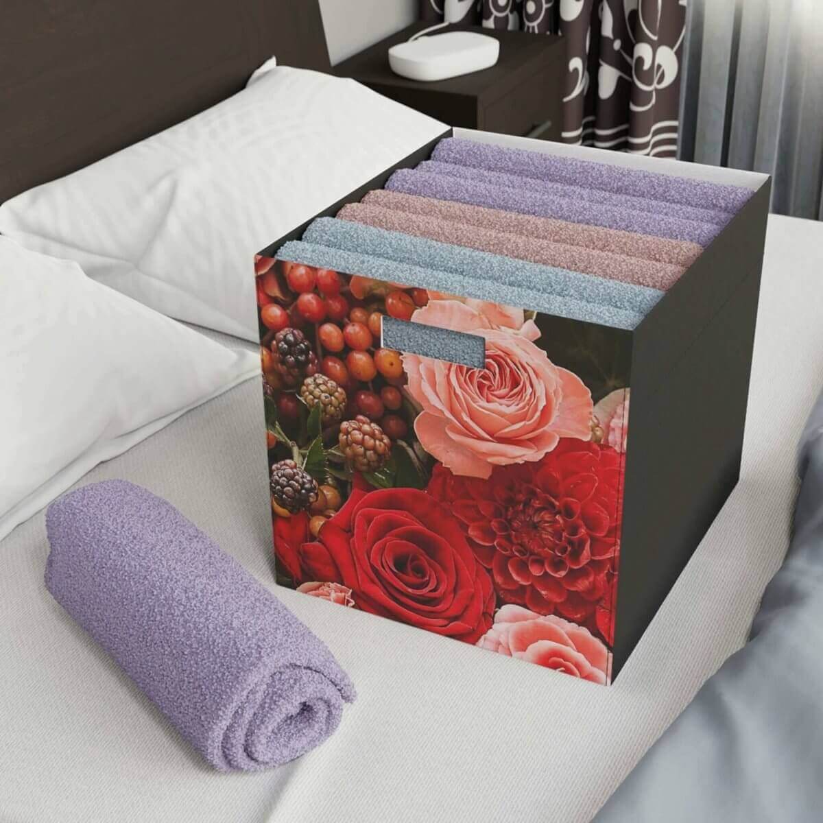 Rose Bouquet Felt Storage Box - Hearth Home & Living