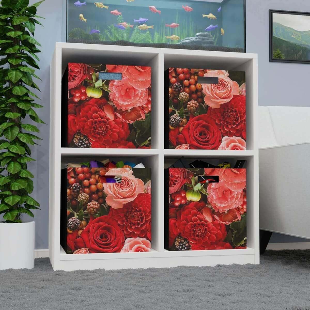 Rose Bouquet Felt Storage Box - Hearth Home & Living