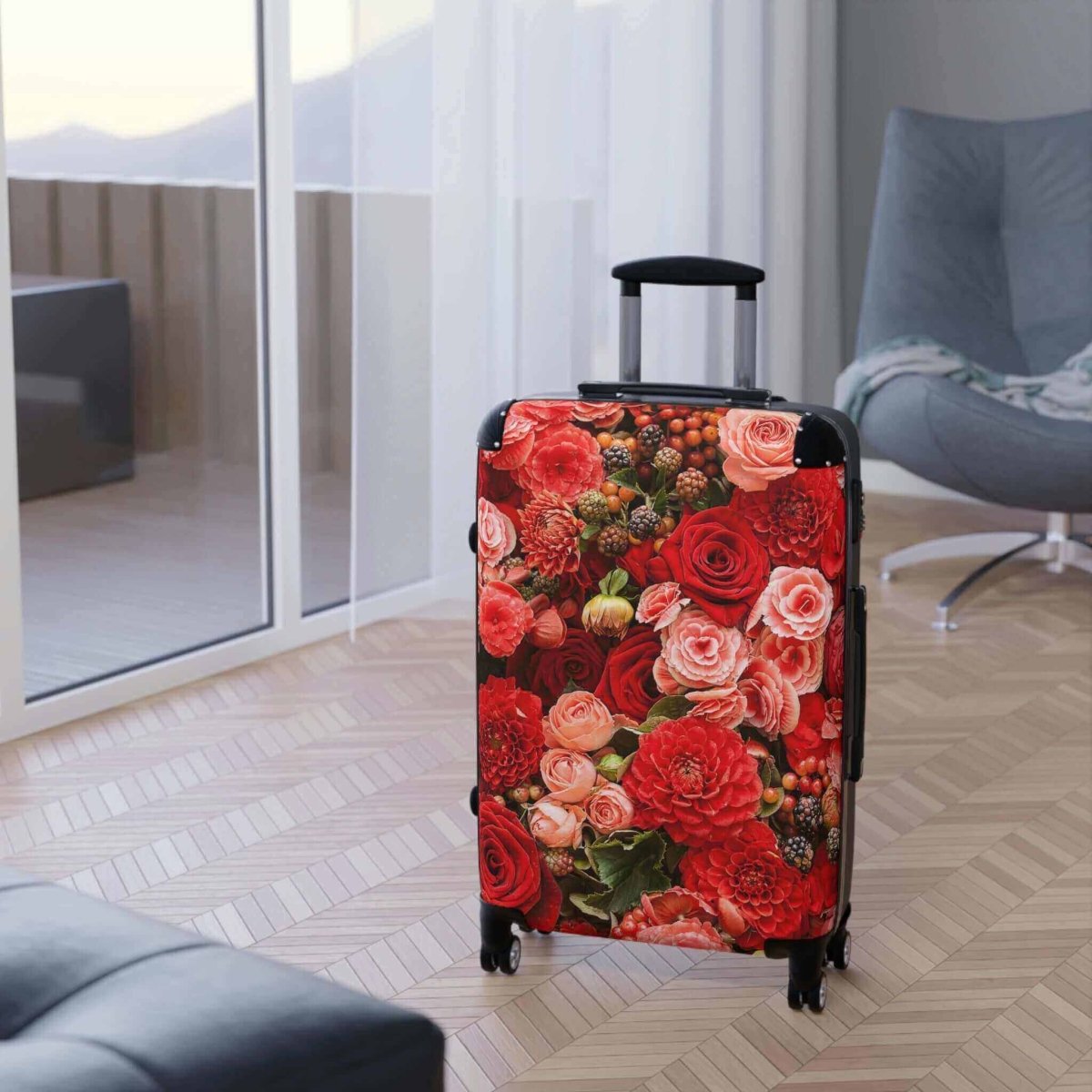 Rose Designed Suitcase w/360 Degree Swivel Wheels - Hearth Home & Living