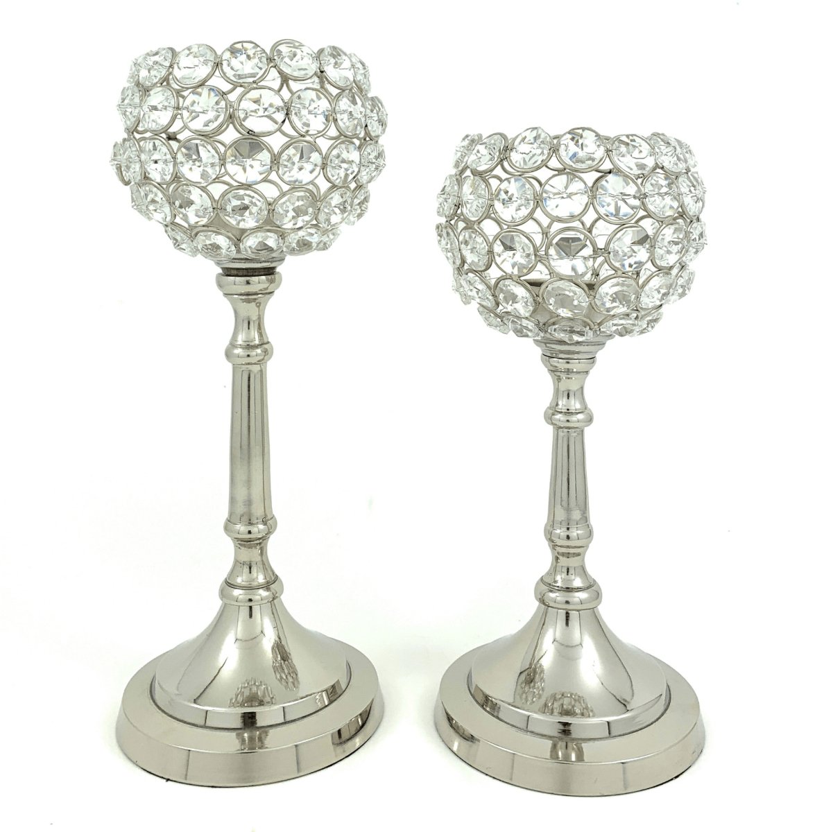 Round Crystal Candle Holder Set of 2 - Hearth Home & Living