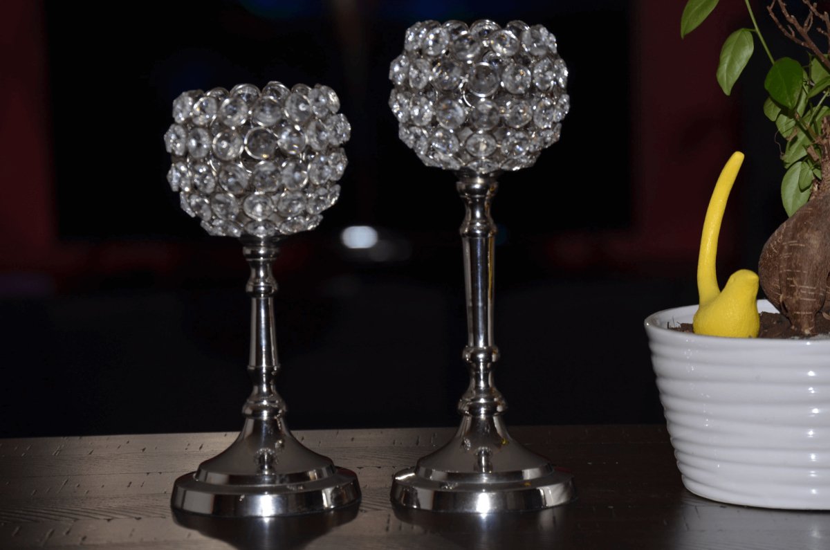 Round Crystal Candle Holder Set of 2 - Hearth Home & Living