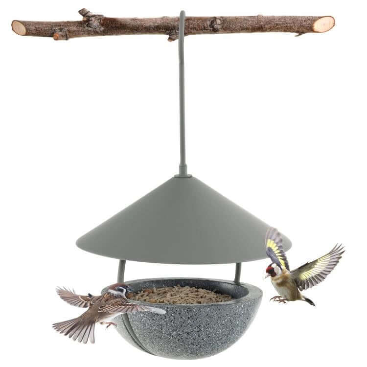 Small Hanging Bird Feeder with Metal Cone Rain Protector Top - Hearth Home & Living