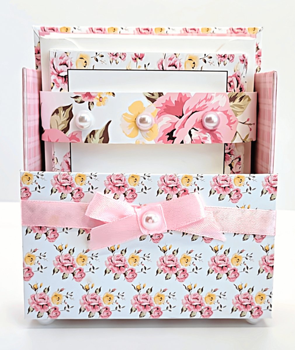 Stationery Gift Box Set w/Reusable Desktop Organizer Box - Pink - Hearth Home & Living