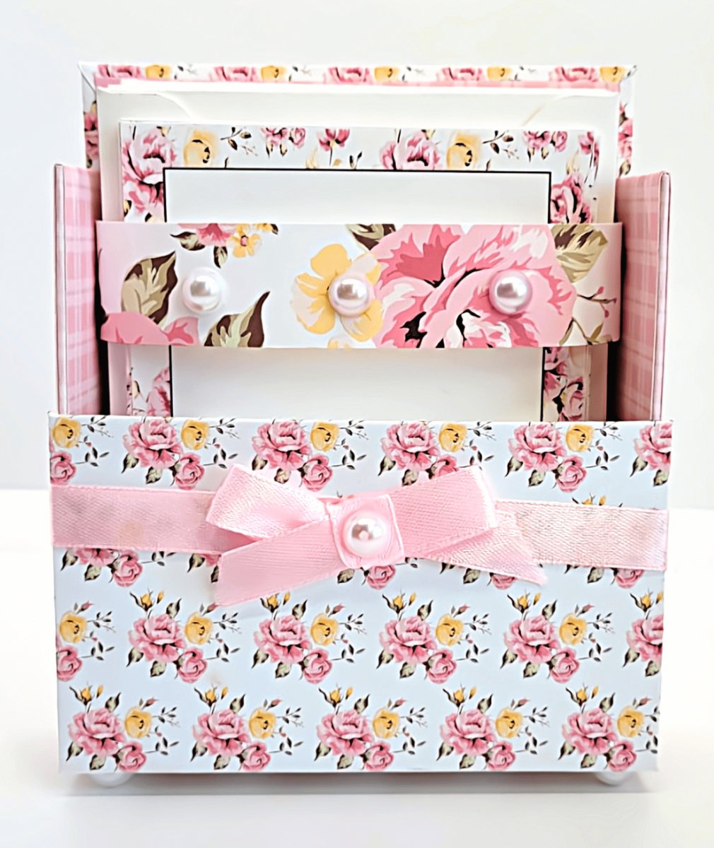 Stationery Gift Box Set w/Reusable Desktop Organizer Box - Pink - Hearth Home & Living