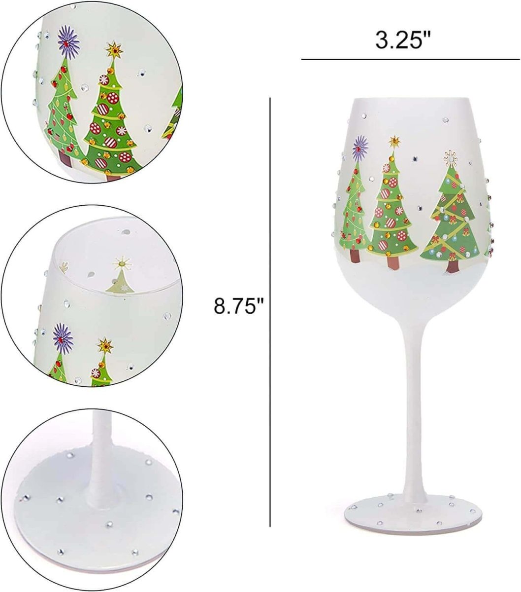 Stemmed Wine Glasses, Christmas Tree Design, Set of 2 - 14 oz. - Hearth Home & Living