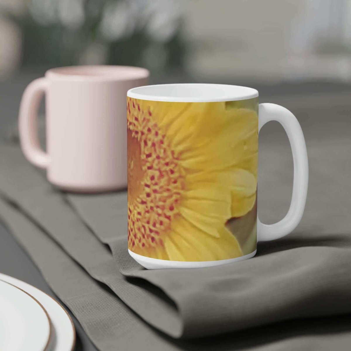 Sunflower Ceramic Mugs, 15oz. - Hearth Home & Living