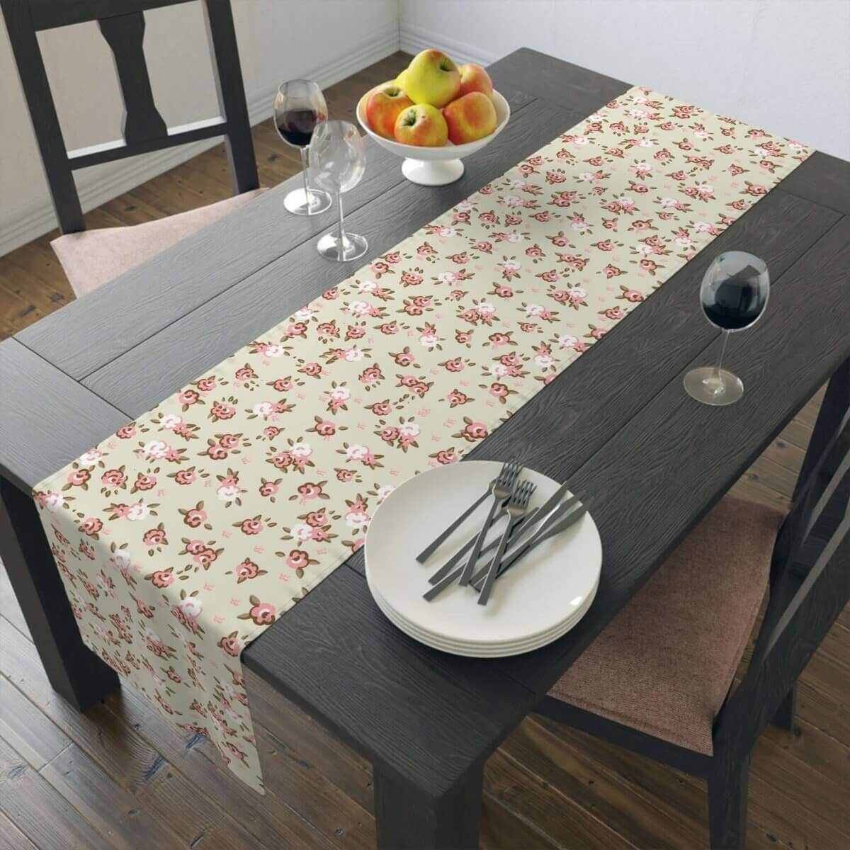 Table Runner (Cotton, Poly) - English Rose - Hearth Home & Living