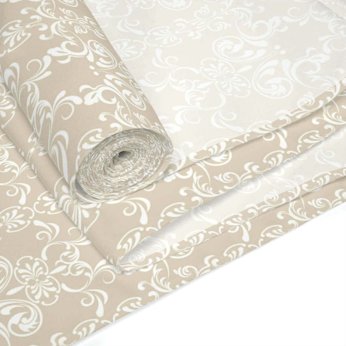 Tan & White Floral Pattern Table Runner - Hearth Home & Living