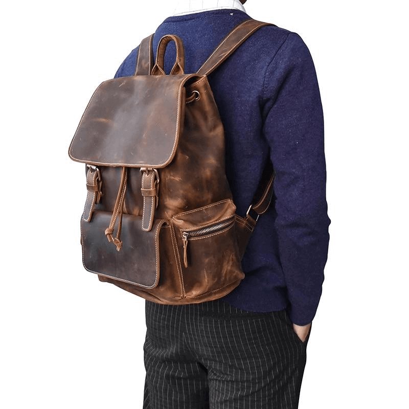 The Hagen Backpack | Vintage Leather Backpack - Hearth Home & Living