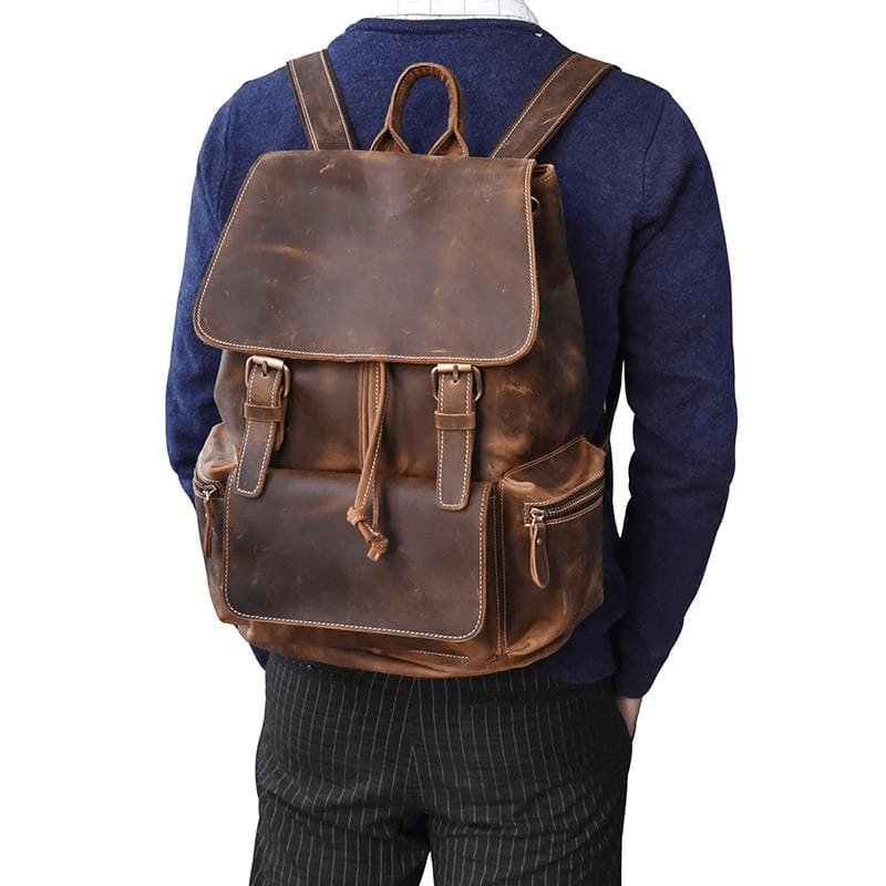 The Hagen Backpack | Vintage Leather Backpack - Hearth Home & Living