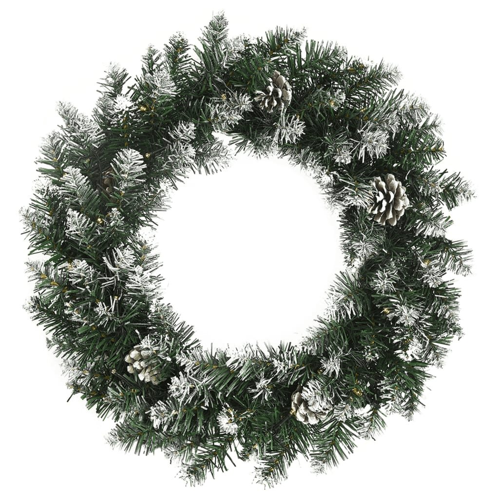 vidaXL Christmas Wreath with LED Lights Green 17.7" PVC - Hearth Home & Living