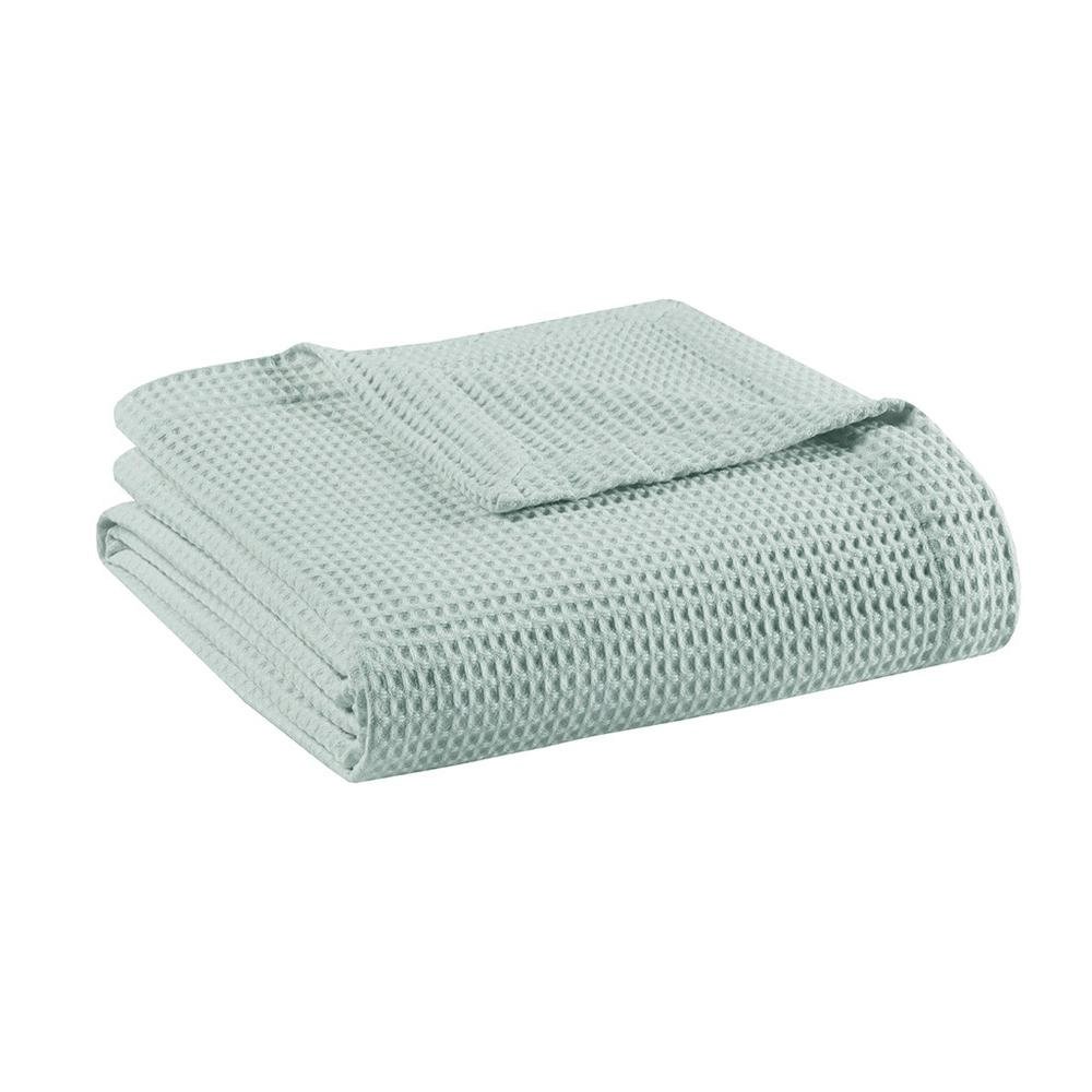 Waffle Weave 100% Cotton Blanket - King 108x90 - Aqua - Hearth Home & Living