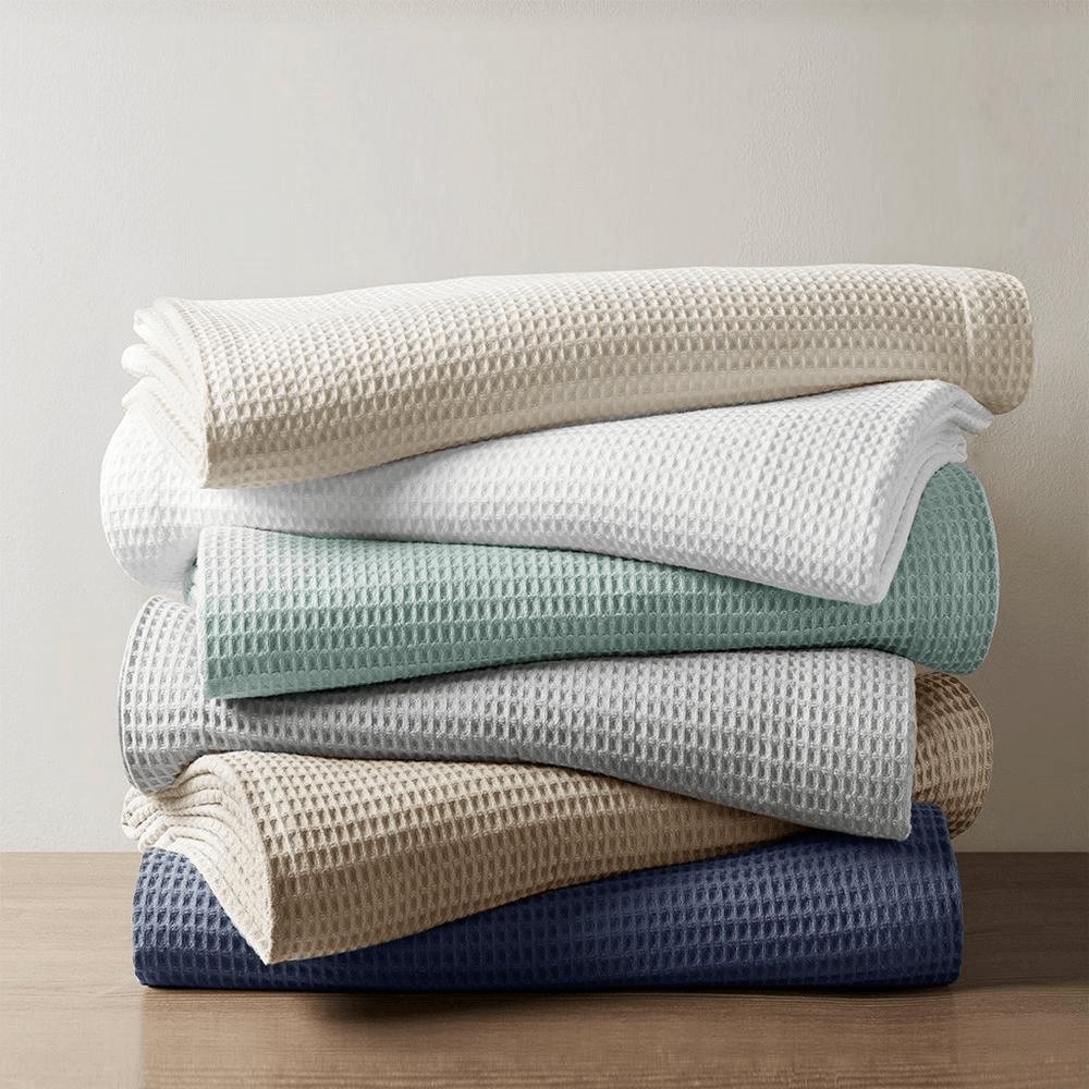 Waffle Weave 100% Cotton Blanket - King 108x90 - Aqua - Hearth Home & Living