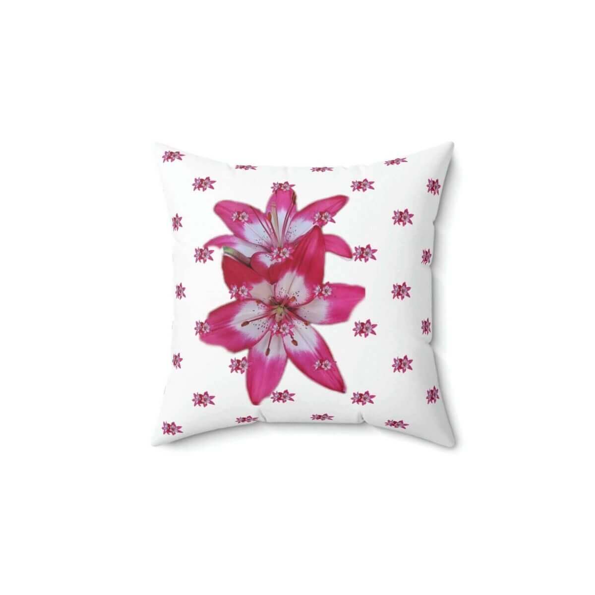 White Garden Lily Pillow - 14" Statement Piece - Hearth Home & Living