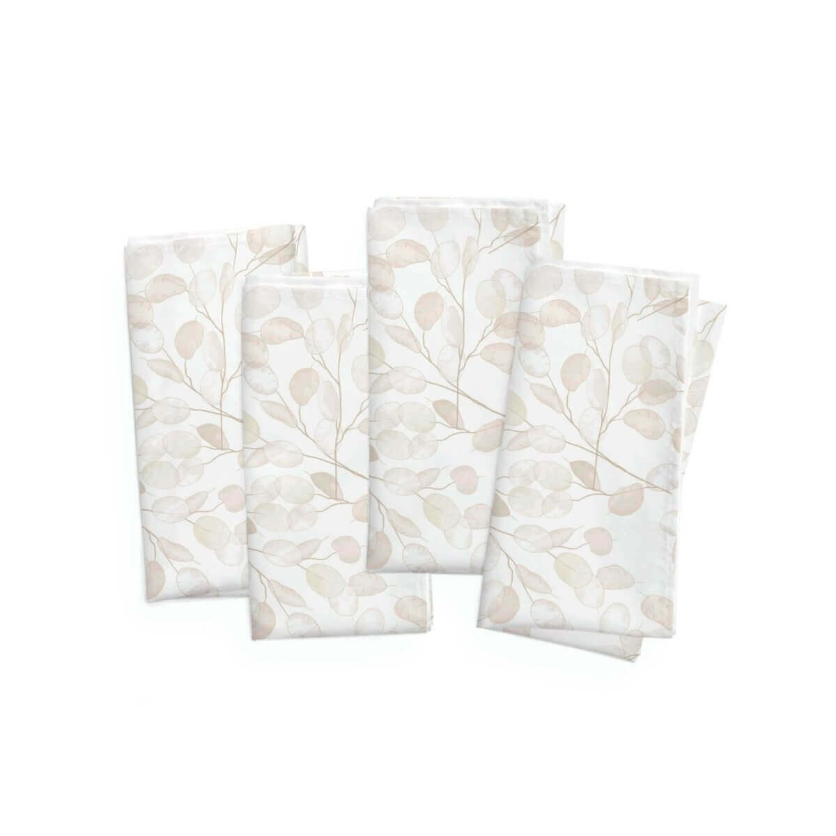 White & Tan Lunaria Floral 4 Pc. Napkins set - Hearth Home & Living