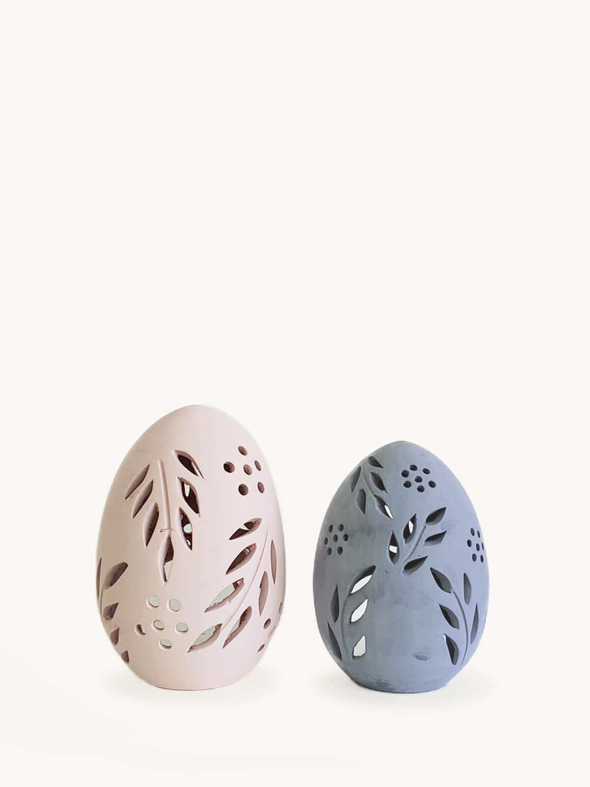 Terracotta Egg Lantern - Set of 2-0
