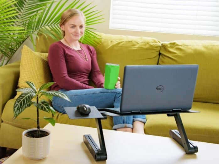 Black Folding Laptop Desk or Laptop Stand with Mousepad-2