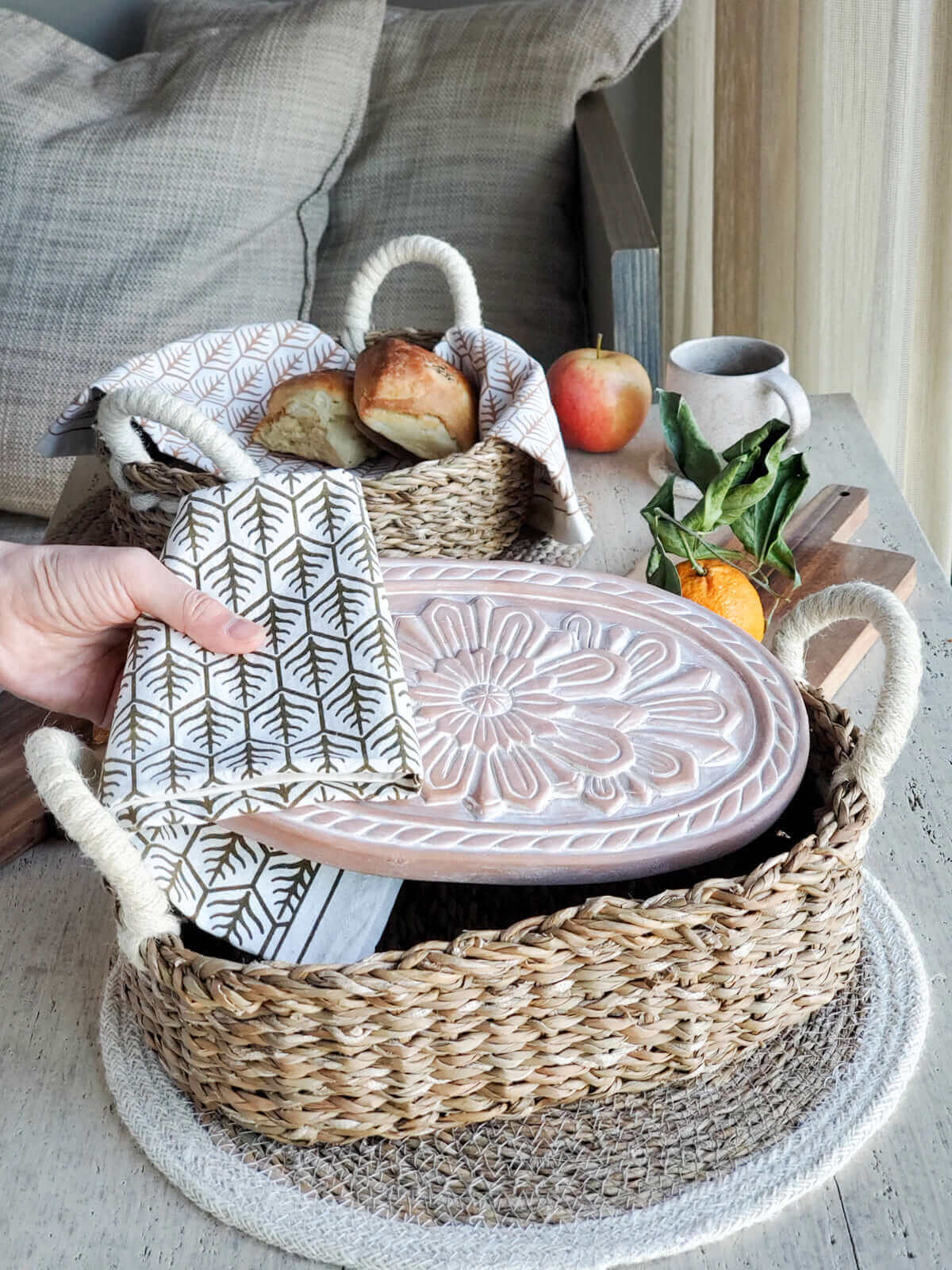 Bread Warmer & Basket - Flower-1