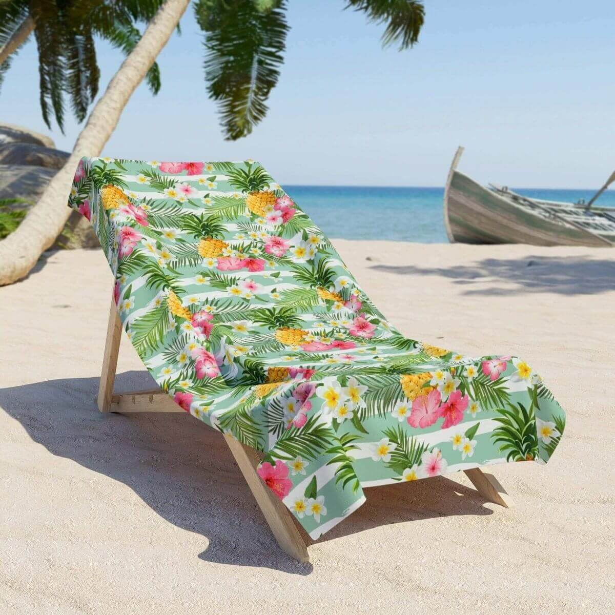 Beach Towel 36" X 72" Tropical Flowers - Hearth Home & Living