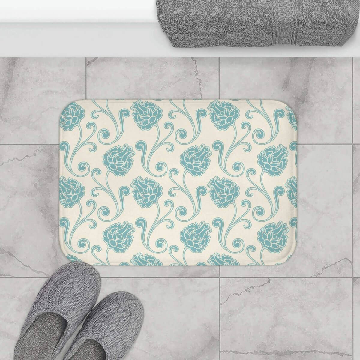 Blue & Cream Essential Bath Mat - Hearth Home & Living – Hearth Home ...