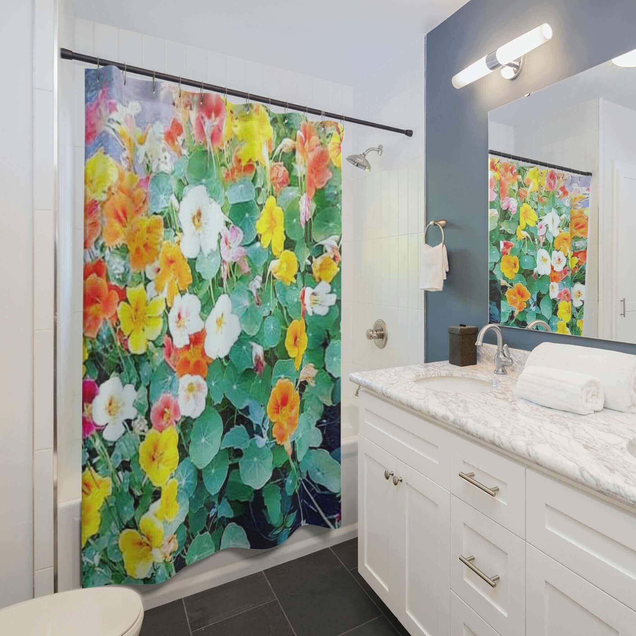 Floral Nasturtium Shower Curtain - Hearth Home & Living