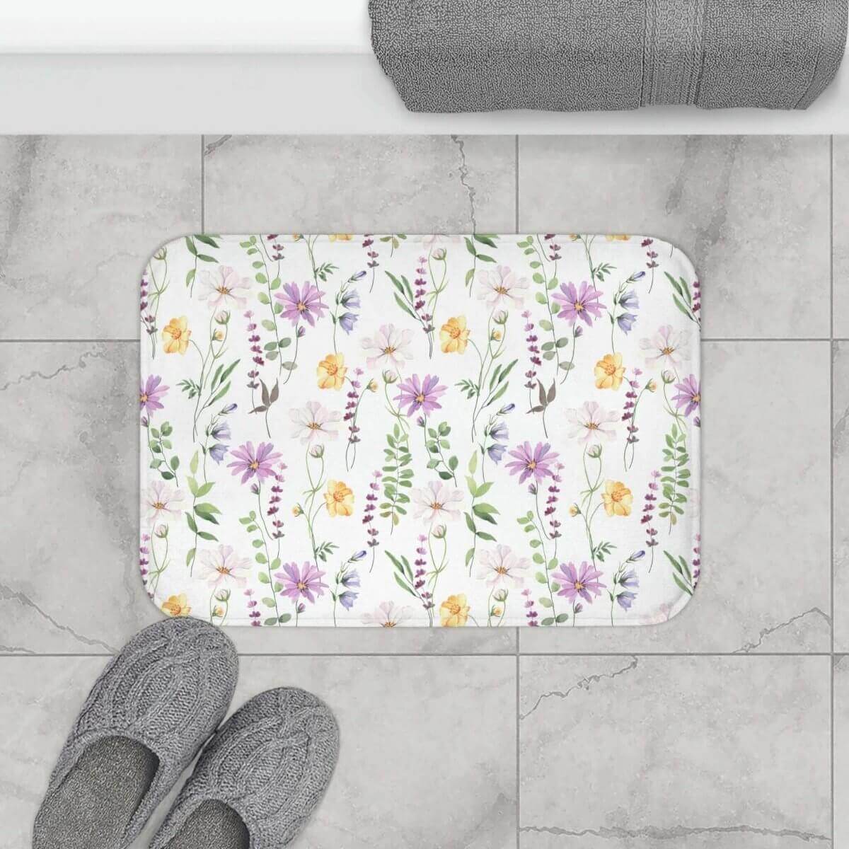 Floral Patterned Bath Mat - Hearth Home & Living