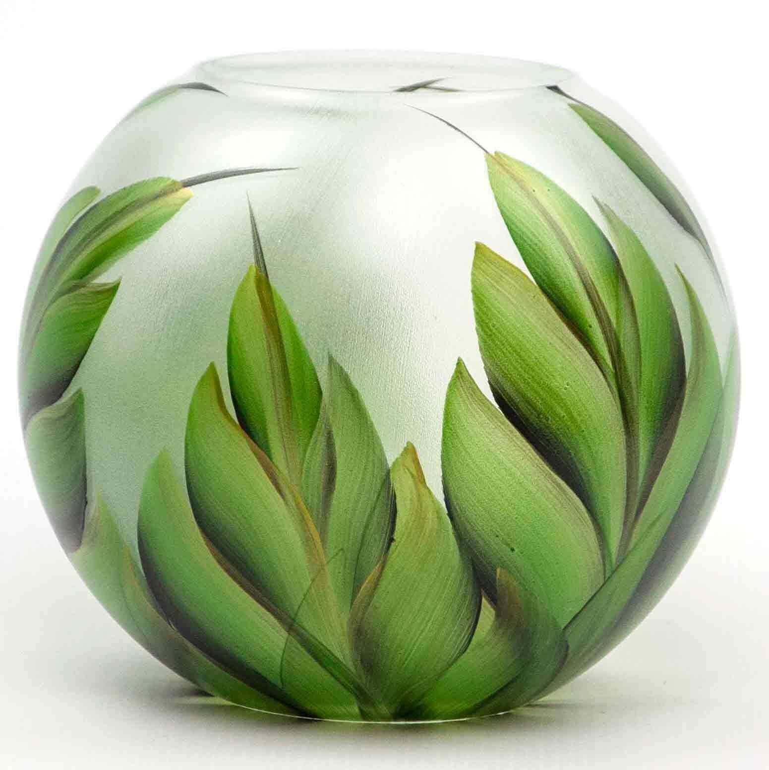 Handpainted Glass Table Flower Vase - 6 inch - Hearth Home & Living