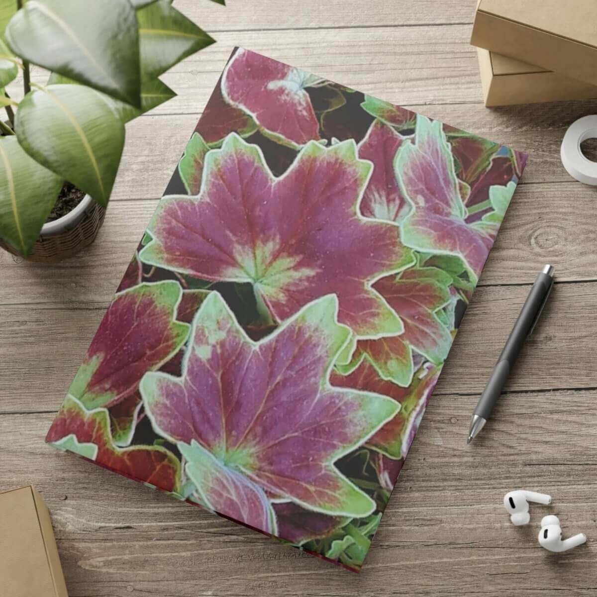 Hardcover Notebook with Puffy Covers - Geranium -1