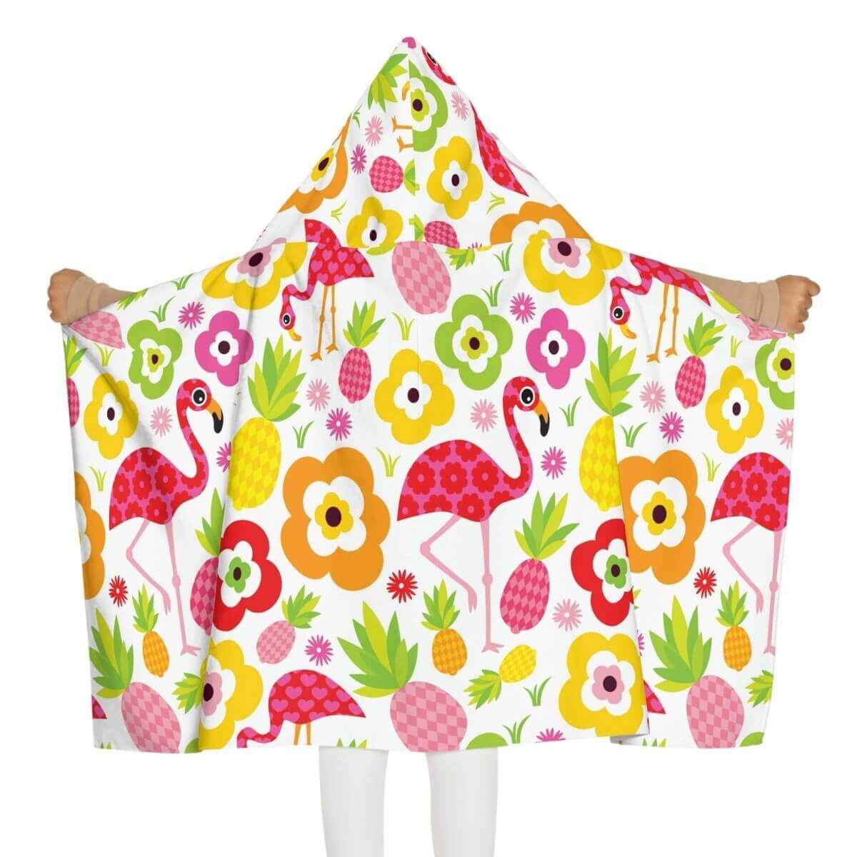 Hooded Beach Towel-Flamingo - 4