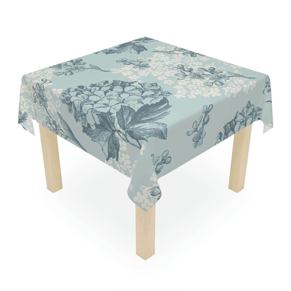 Light Blue floral Tablecloth - Hearth Home & Living