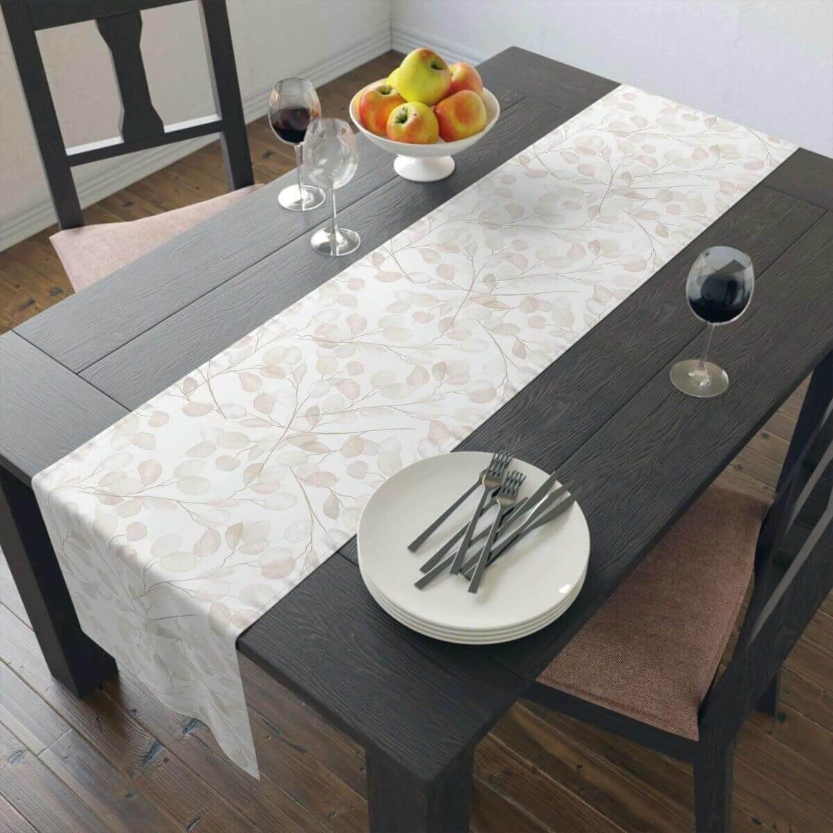 Lunaria Floral Table Runner (Cotton, Poly) - Hearth Home & Living