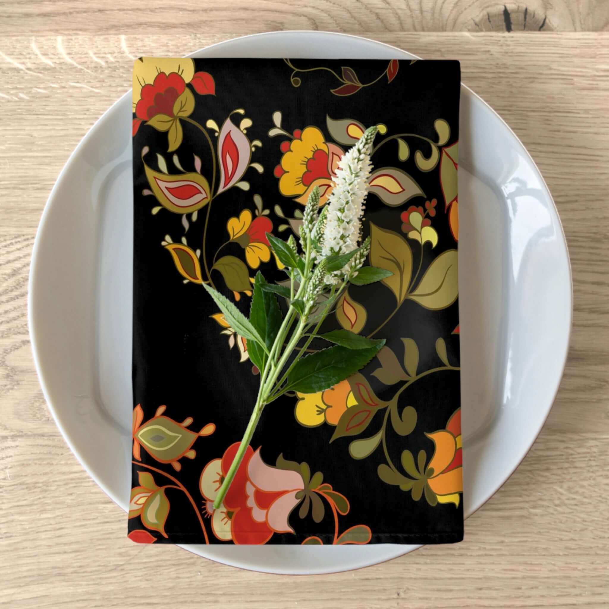Oriental Paisley Floral Napkins set - Hearth Home & Living