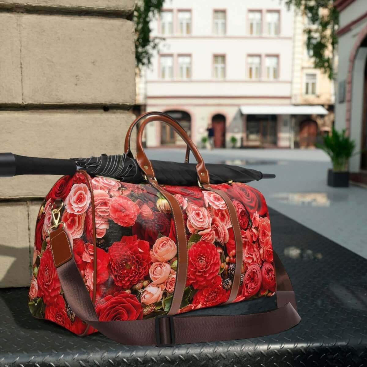 Rose Design - Waterproof Travel Bag - 1