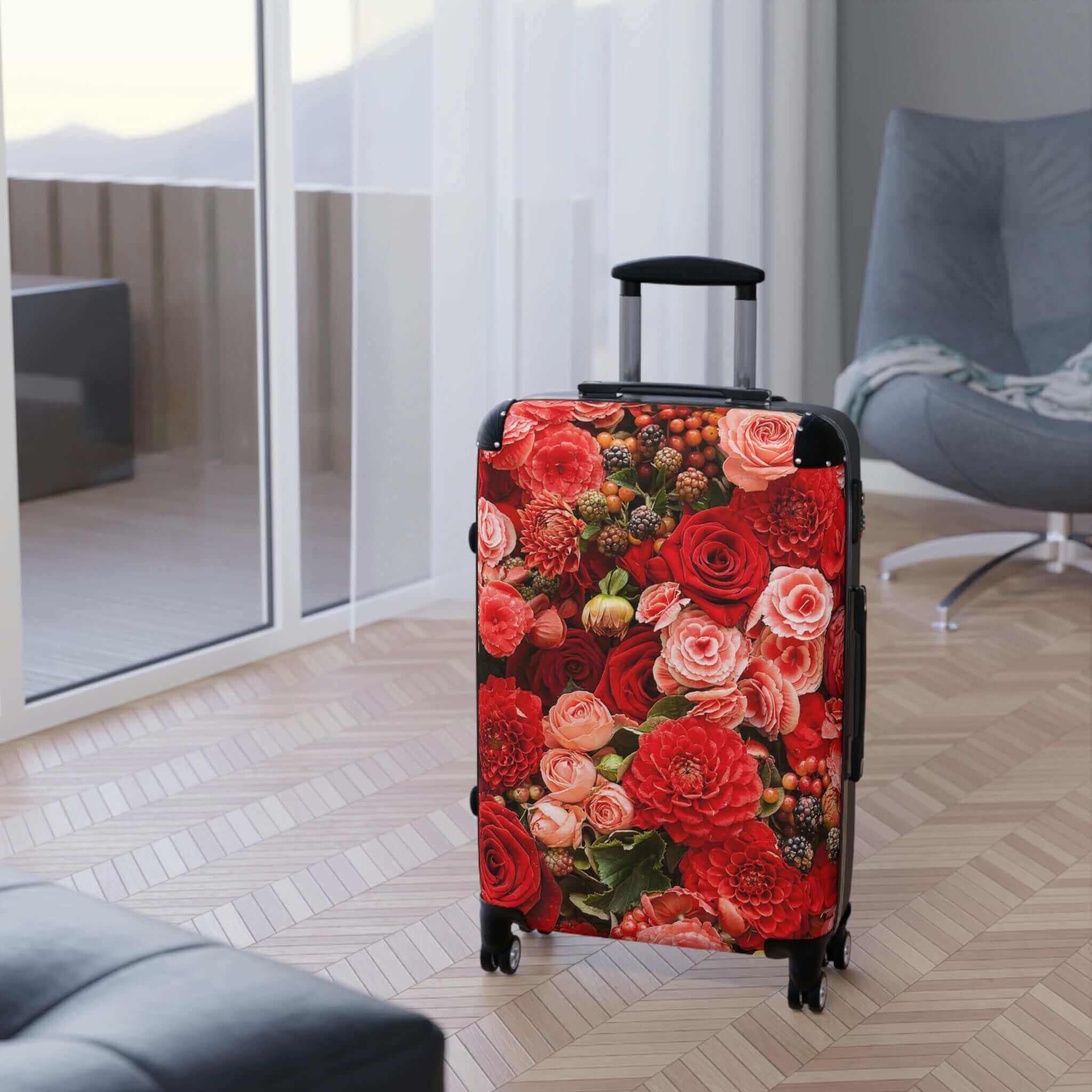 Rose Designed Suitcase - 360 Degree Swivel - Hearth Home & Living