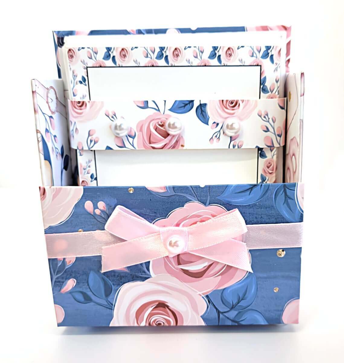 Stationery Gift Box Set w/Reusable Desktop Organizer Box- Blue - Hearth Home & Living