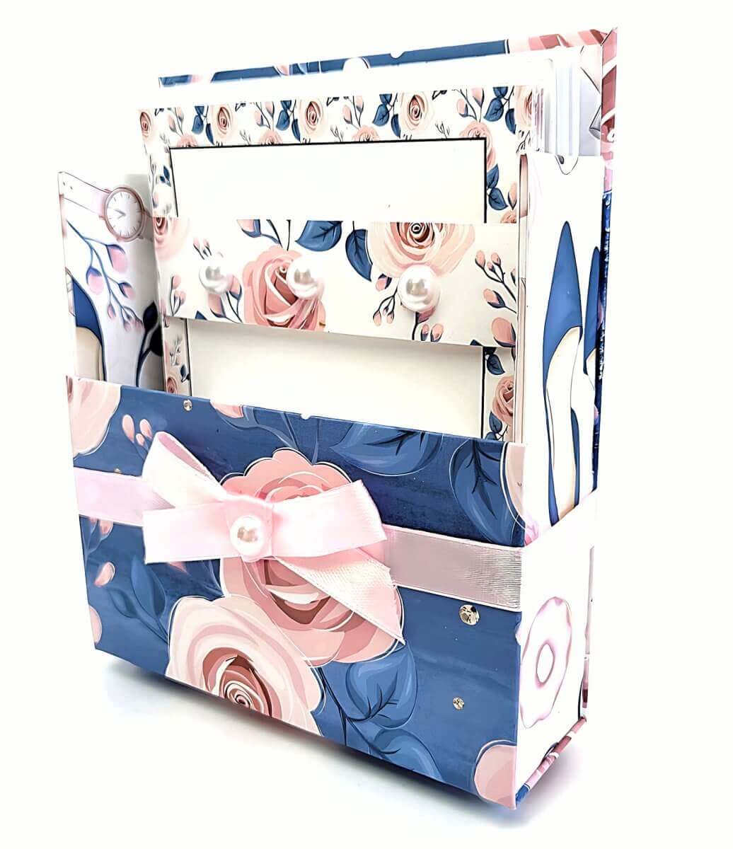 Stationery Gift Box Set w/Reusable Desktop Organizer Box- Blue - Hearth Home & Living