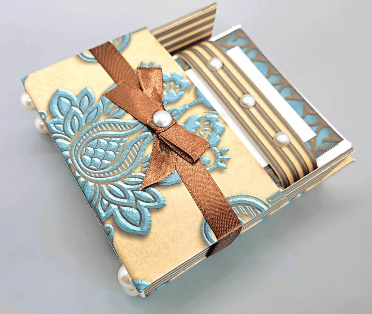 Stationery Gift Desktop Organizer Box - Embossed Blue - Hearth Home & Living
